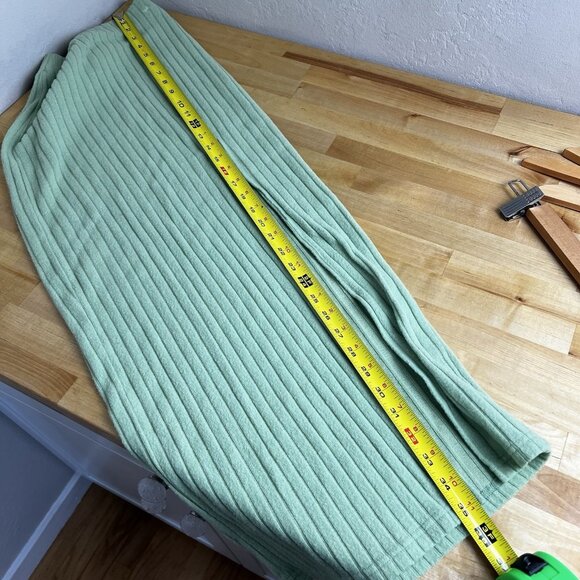 Urban Outfitters‎ Out From Under Suki Ribbed Cardigan Maxi Skirt Set Green Sz XS - Picture 12 of 12